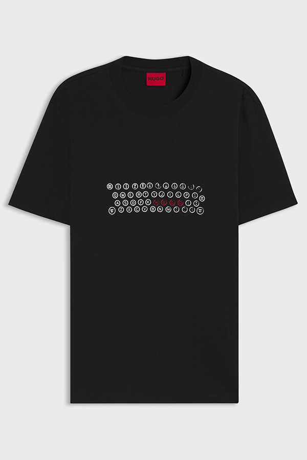 ΜΠΛΟΥΖΑ T-SHIRT HUGO - 001 ΜΑΥΡΟ